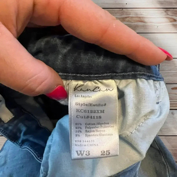 KanCan Women's Size 25 Mid-Rise Denim Distressed Skinny Jeans‎ Blue - Picture 3 of 4